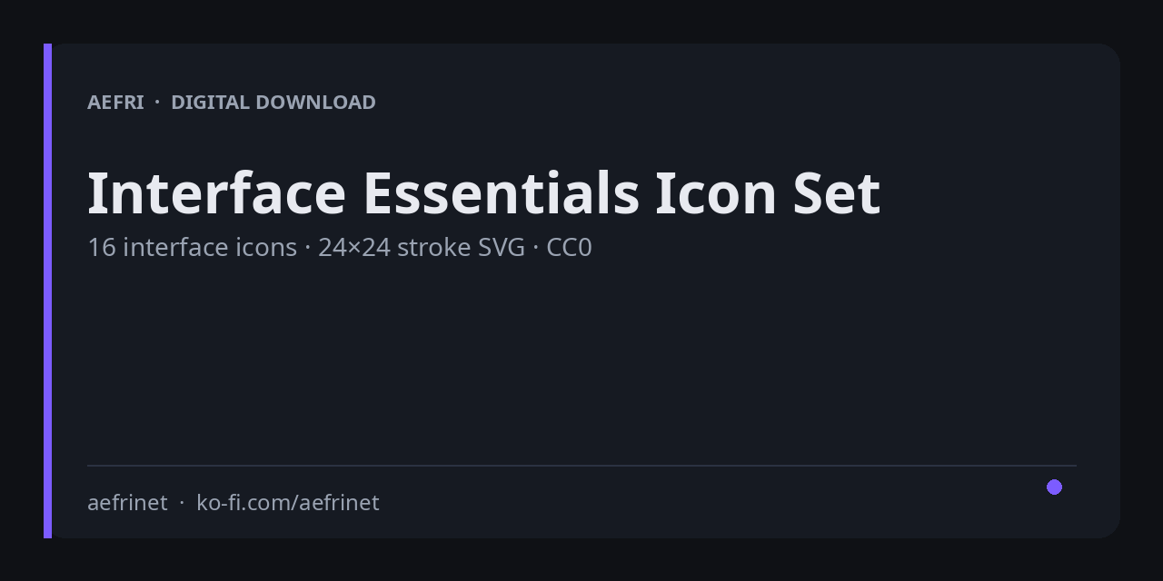 Interface Essentials Icon Set - actual product preview