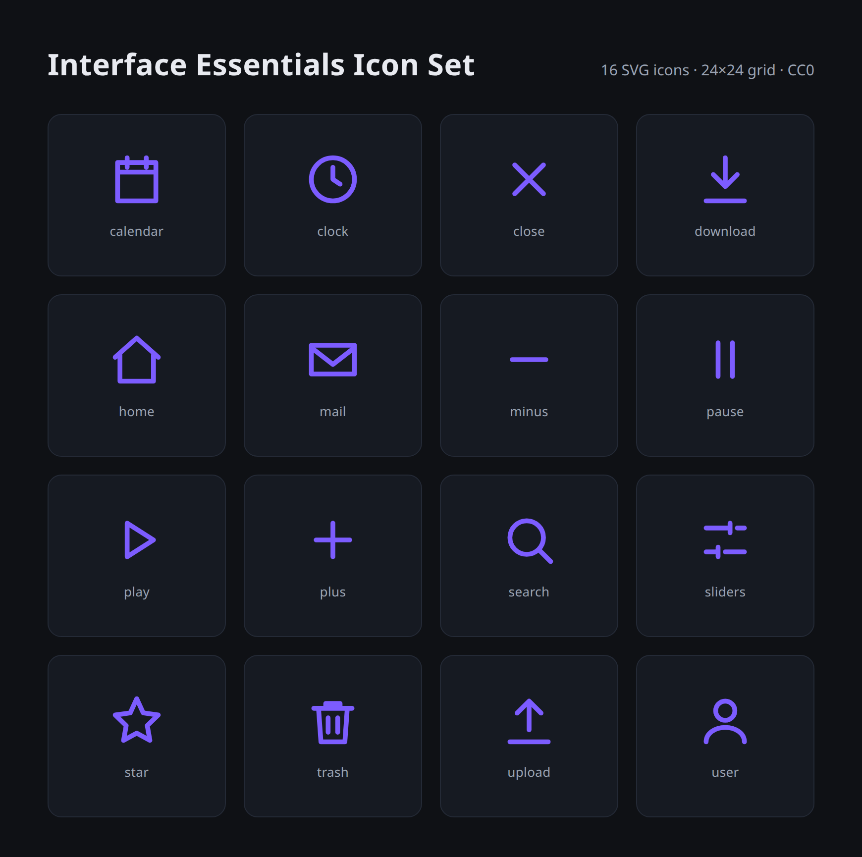 Interface Essentials Icon Set preview 2