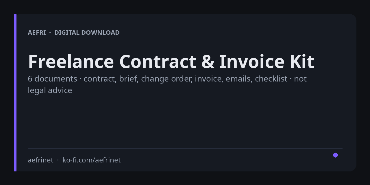 Freelance Contract & Invoice Kit - actual product preview