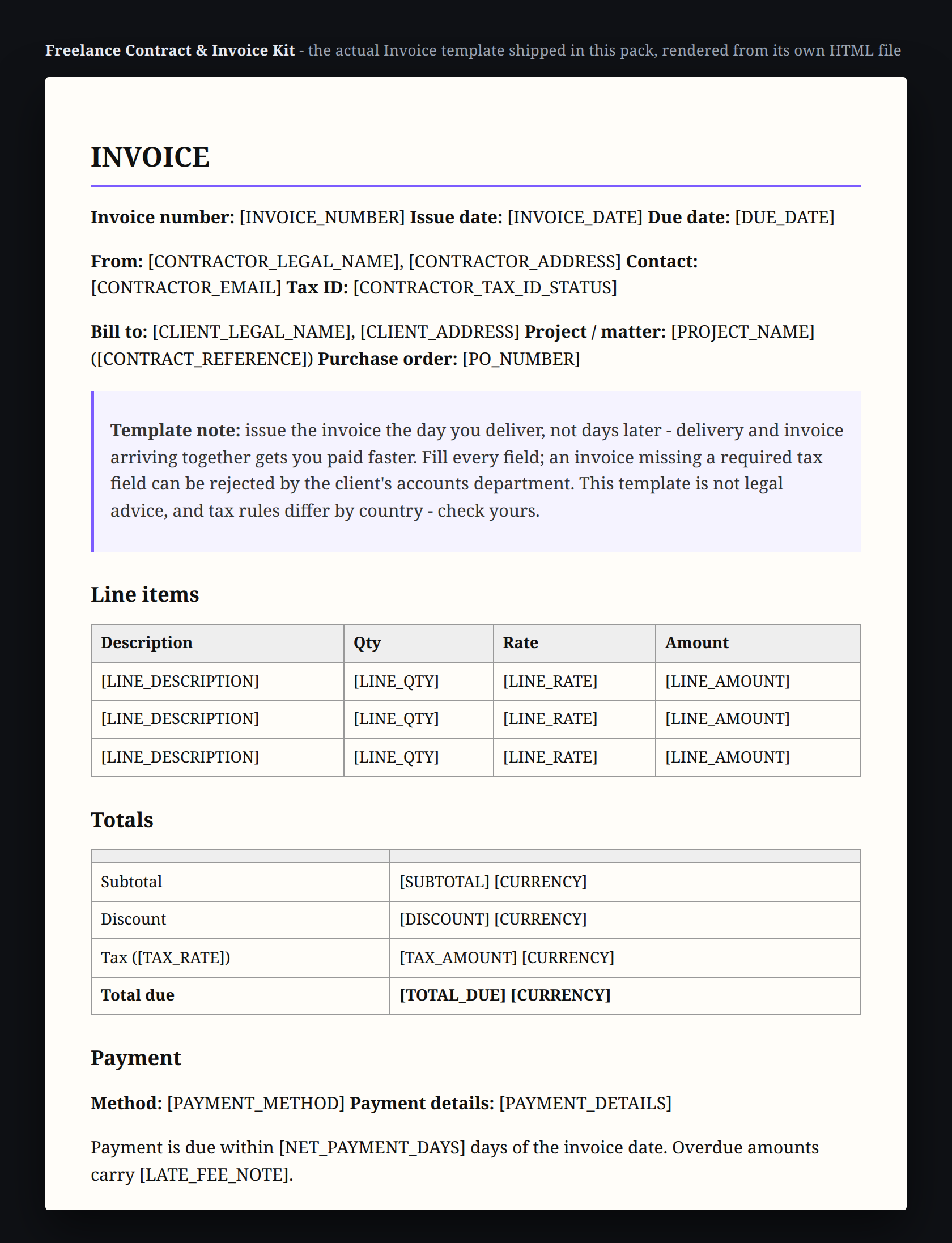 Freelance Contract & Invoice Kit preview 3