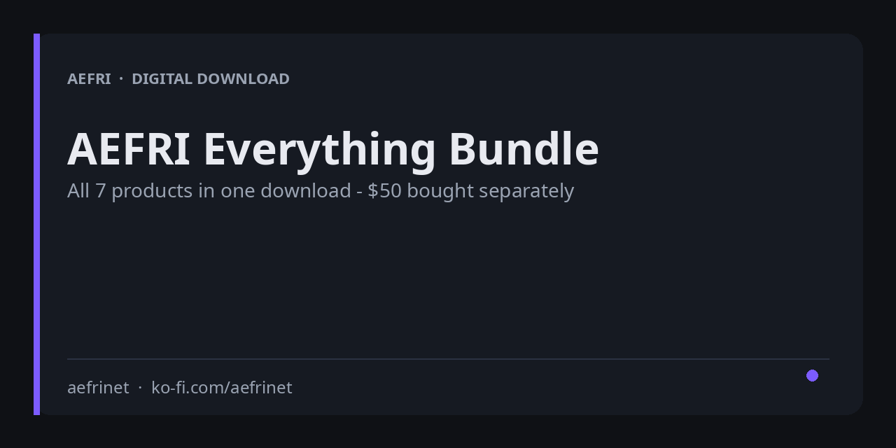 AEFRI Everything Bundle - actual product preview