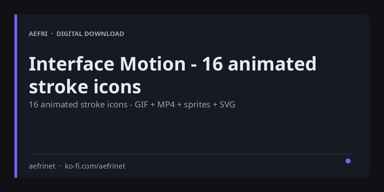 Interface Motion - 16 animated stroke icons - actual product preview