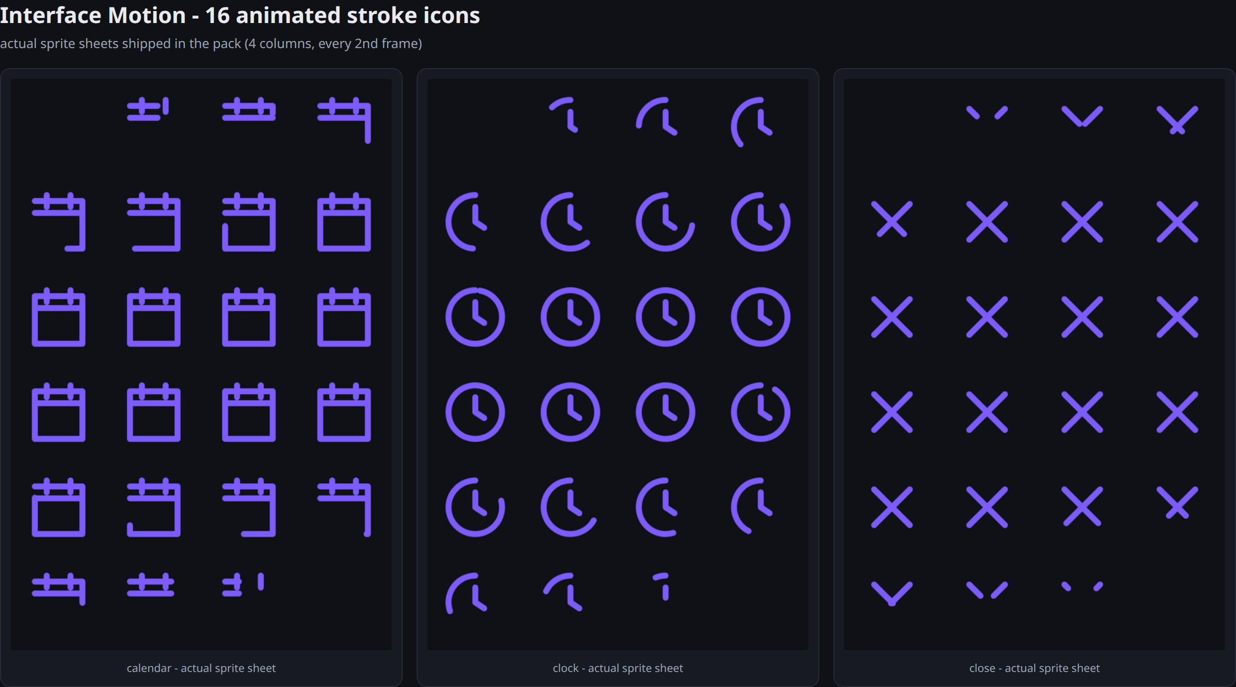 Interface Motion - 16 animated stroke icons preview 3