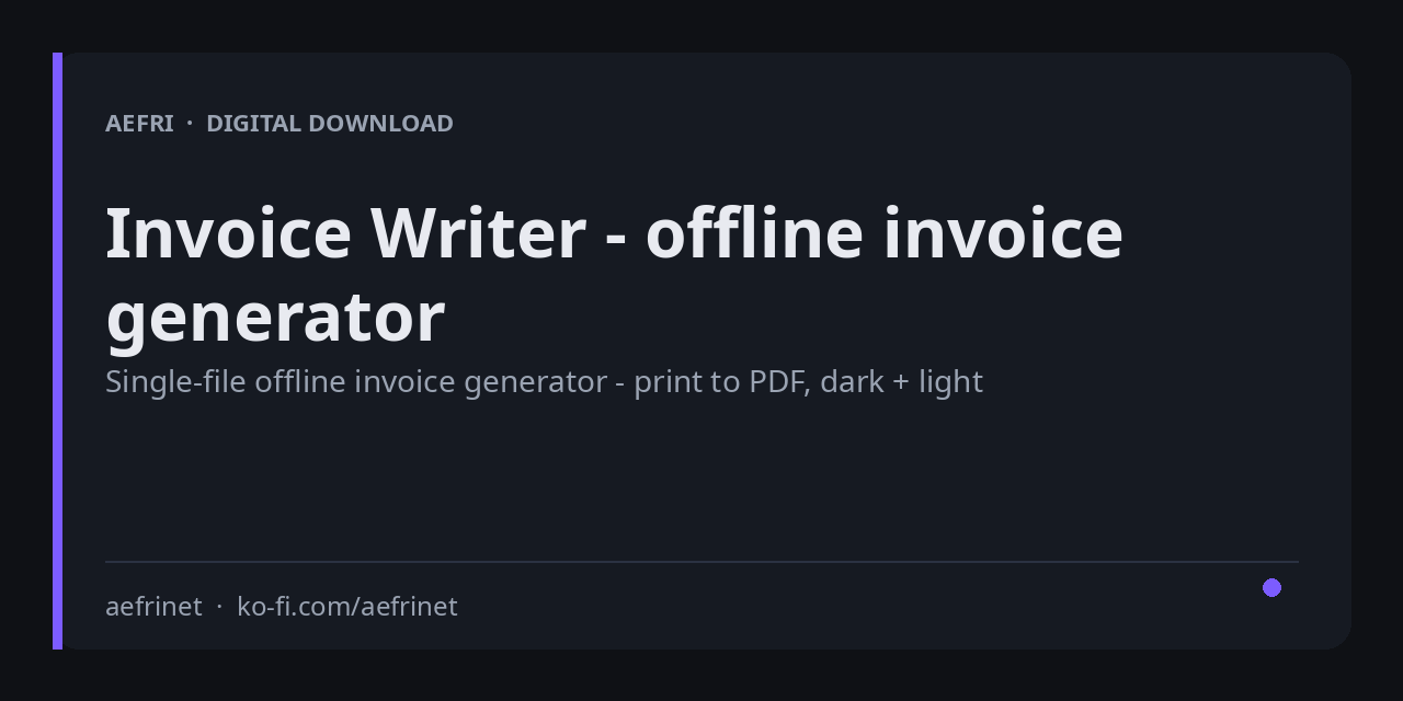 Invoice Writer - offline invoice generator - actual product preview